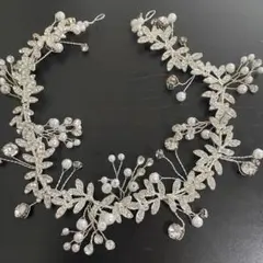 ウェディング ヘアアクセサリー ヘッドドレス シルバー