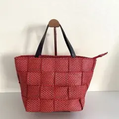 ✨美品✨ALMA TONUTTI 【ピンク】編み込みバック かごバック