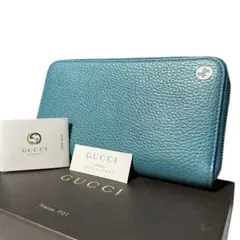 ✨️極美品✨️ グッチ インターロッキング レザー 長財布 青