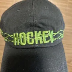 HOCKEY キャップ 黒 緑刺繍