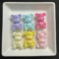 夜光　くま　ベア　ビーズ　6個