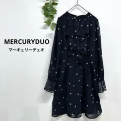 MERCURYDUO マーキュリーデュオ/シフォン星柄刺繍ワンピース F