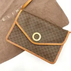 美品✨ セリーヌ ショルダーバッグ マカダム サークル金具 2way PVC 茶