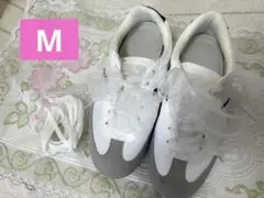 GU リボン付きスニーカー 23.5cm Mサイズ オフホワイト グレー