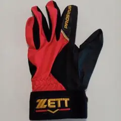 ZETT プロステイタス 守備用手袋 レッド/ブラック