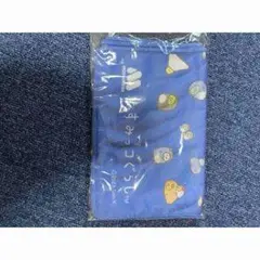 キャラクター柄 青色タオル