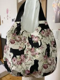猫柄トートバッグ バルーンバッグ ハンドメイド