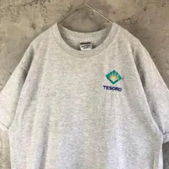A2802古着　Tシャツ グレー　ワンポイント