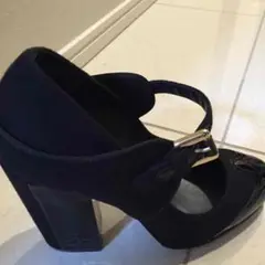 シャネル フェルト×パテントコンビ シューズ 38