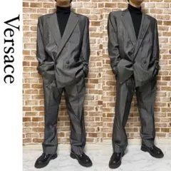 【美品】Versace セットアップ 裏地メディューサ柄 メデューサ釦 チェック