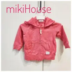 mikiHouse ピンクパーカー 80cm　帽子取り外し可能　薄手　秋冬