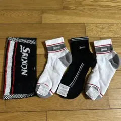 未使用品スリクソンゴルフソックス×3 おまけミニタオルハンカチ