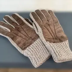ウールレザー手袋 グレー　メンズ手袋