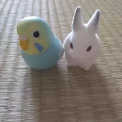 てのりフレンズ　セキセイインコとウサギ