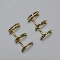 未使用　3連リング　3穴　2個セット　ゴールド　コラージュ　バインダー④