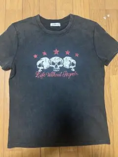sadacle girl. スカル グラフィック Tシャツ 半袖 ブラック