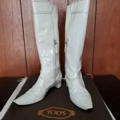 TODS トッズ エナメル革ロングブーツ