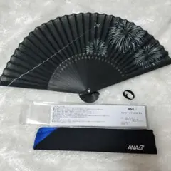 新品未使用ANAオリジナルデザイン扇子花火