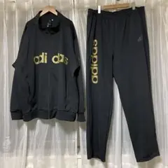 希少サイズ アディダス adidas ジャージ セットアップ ブラック