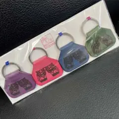 ロロマ使用！沖縄　厄除けキーホルダー4色セット　シーサー&ハイビスカス