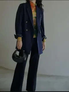 未使用 CLASSIC MINIMAL TAILORED JACKET ネイビー