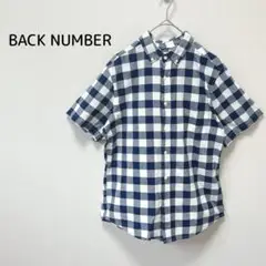 【バックナンバー】メンズ半袖シャツ M ブルー×ホワイトギンガムチェック柄 綿混
