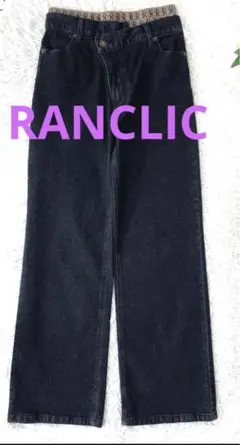 RANCLIC サイドデニムカットリボンパンツ Sサイズ black 完売品 BEST SELLER】side slit denim ribbon pants – RANCLIC