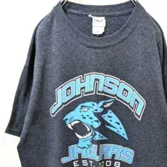 アンビル ジョンソンジャガーズ ロゴ Tシャツ グレー 灰色 古着