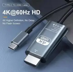 USB-C HDMI変換 4K 60Hz 2m iPad スマホ
