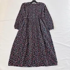 極美品 プレミィコロミィ ロングワンピース 花柄 シャツ 総柄　マキシ丈 綿