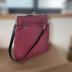 AYANOKOJI ワインレッド キャンバス ショルダーバッグ