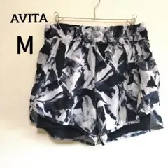 AVITA【M】ショートパンツ グレー/ブラック ランニングウェア 古着