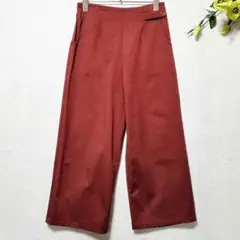 【エスティービー】（M〜L）赤系・ ワイドパンツ・ウエスト ゴム仕様