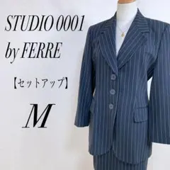 スタジオフェレ ストライプ スカート ジャケット セットアップ グレー M相当