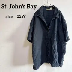 St. John's Bay 半袖シャツ 【22W】ブラック 1XL相当