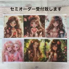 レアパネル　女の子柄Ｇセット　裁断済み　６枚セット