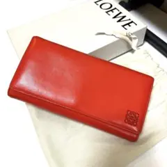 【美品】LOEWE ロエベ 長財布 オレンジ