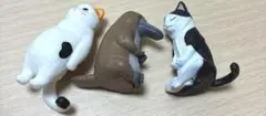 ガチャガチャ座禅2つと猫フィギュアおもちゃ動物コレクション限定品