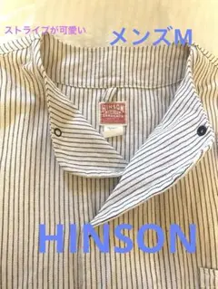 値下❗️HINSON コットン 半袖 ハーフボタン M 222-1021