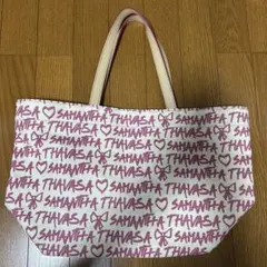 大容量 サマンサタバサ キャンバストート トートバッグ ピンク