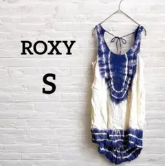 即日発送‼︎ROXY 【S】紫.白タイダイノースリーブチュニック