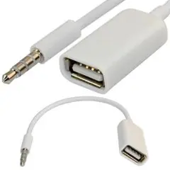 3.5 MMオスAuxオーディオプラグジャックにUSB 2.0メス変換ケーブル