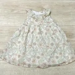 【美品】プティマイン　花柄ノースリーブワンピース　100 フリル　リボン