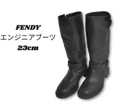 FENDI レザーブーツ ラビットファー
