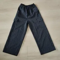 【美品】キッズ 女の子 140cm ストライプ ワイドパンツ