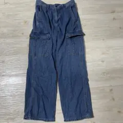 GU ダークブルー カーゴデニムパンツ