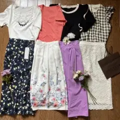1点でお値段超え☘️美人百花　スカートSサイズ　花柄　レース　8点まとめ売り
