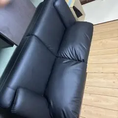 ブラック 合皮ソファ
