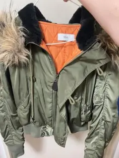 AZUL by moussy モッズコート MA1 ショート丈 カーキー