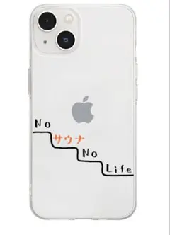 NO サウナ NO LIFE ソフトクリアスマホケース iPhone 13用